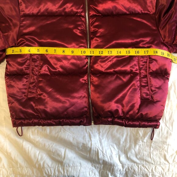 Avec Les Filles Satin Puffer Jacket M Red Glam Dark Romantic - Picture 14 of 15